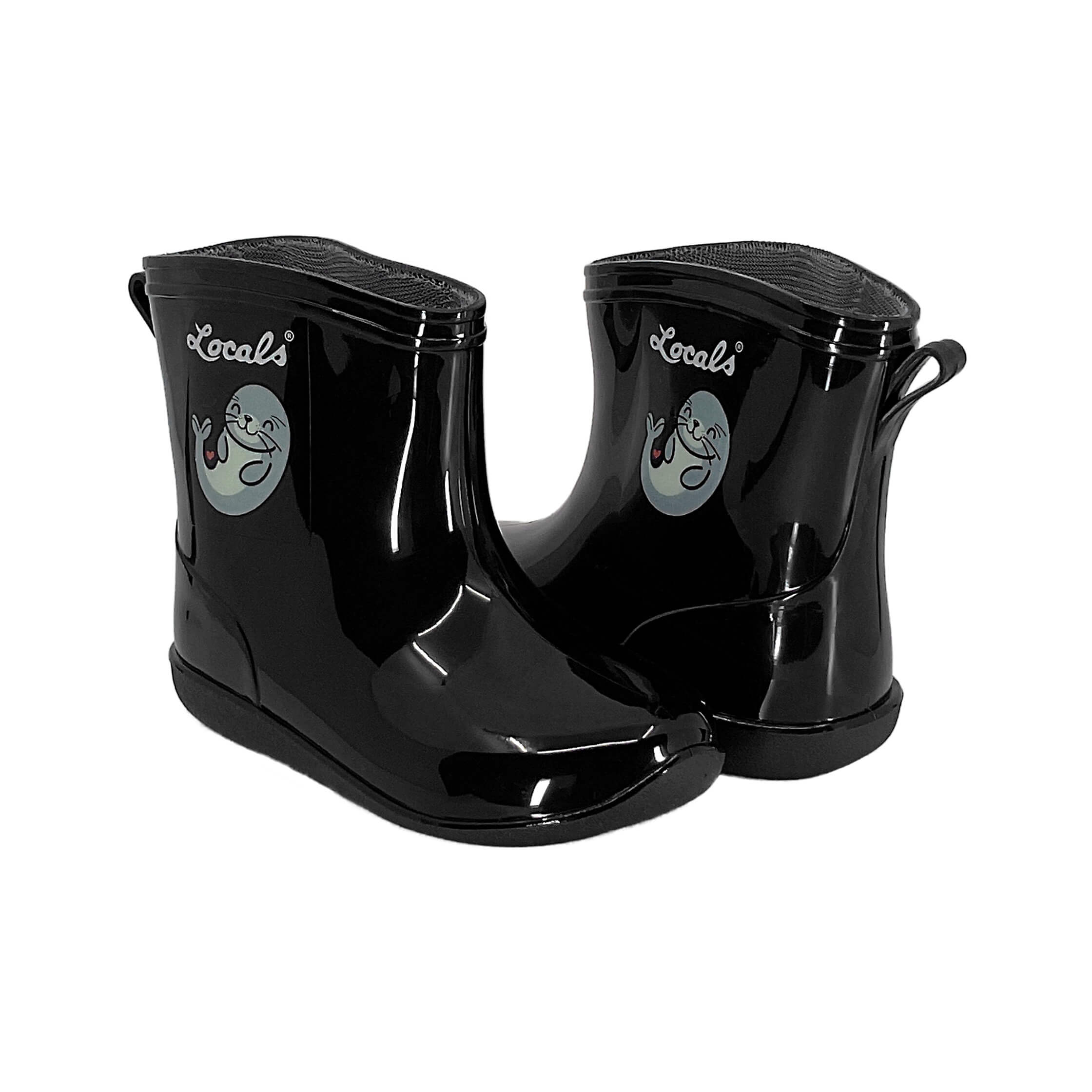 Kids Rain Boots Black – Locals Hawai'i - Main Image