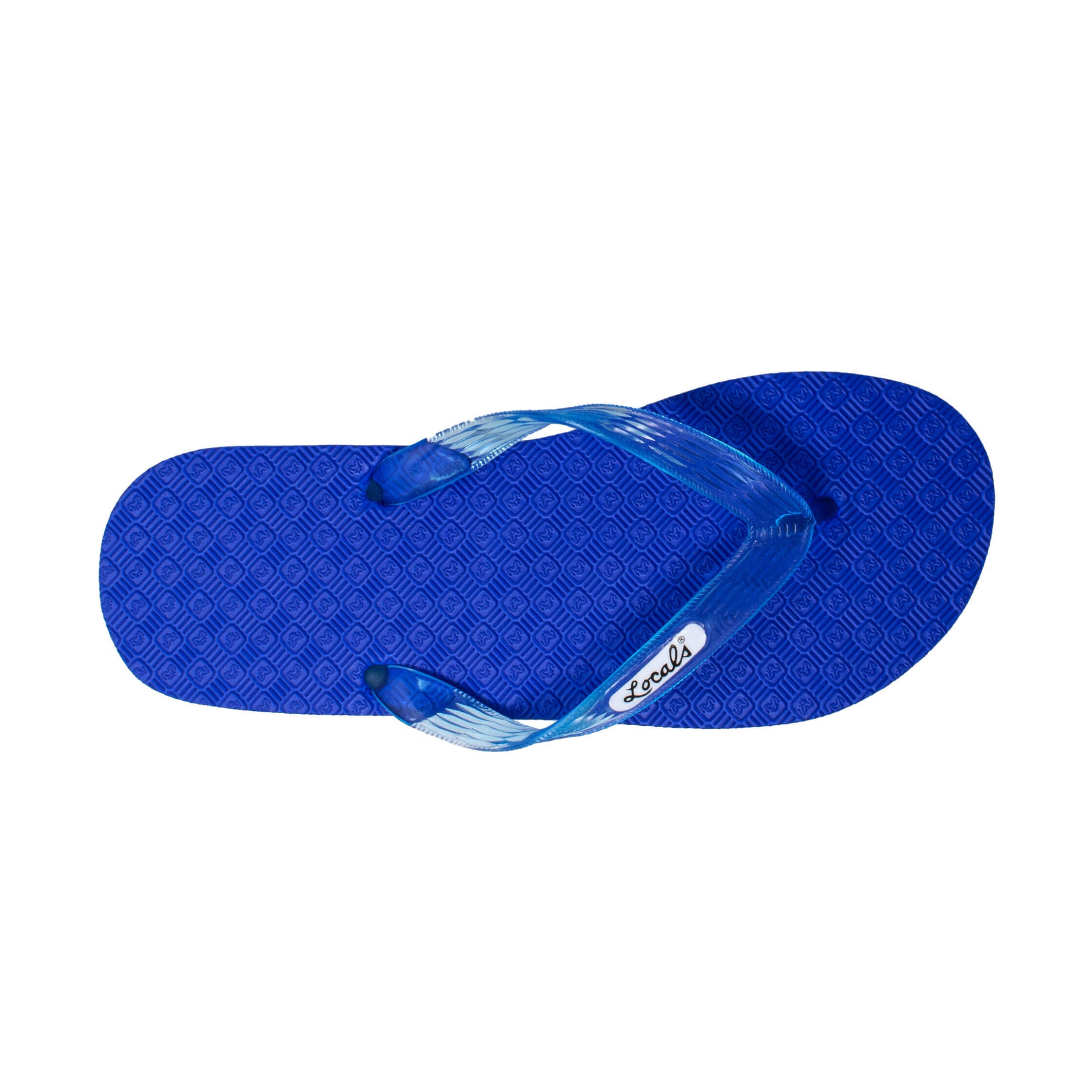 Locals Original Blue Platform Slippahs with Translucent Turquoise Strap