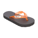 Locals Kids Original Black Platform Slippahs with Translucent Orange Strap