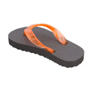 Locals Kids Original Black Platform Slippahs with Translucent Orange Strap