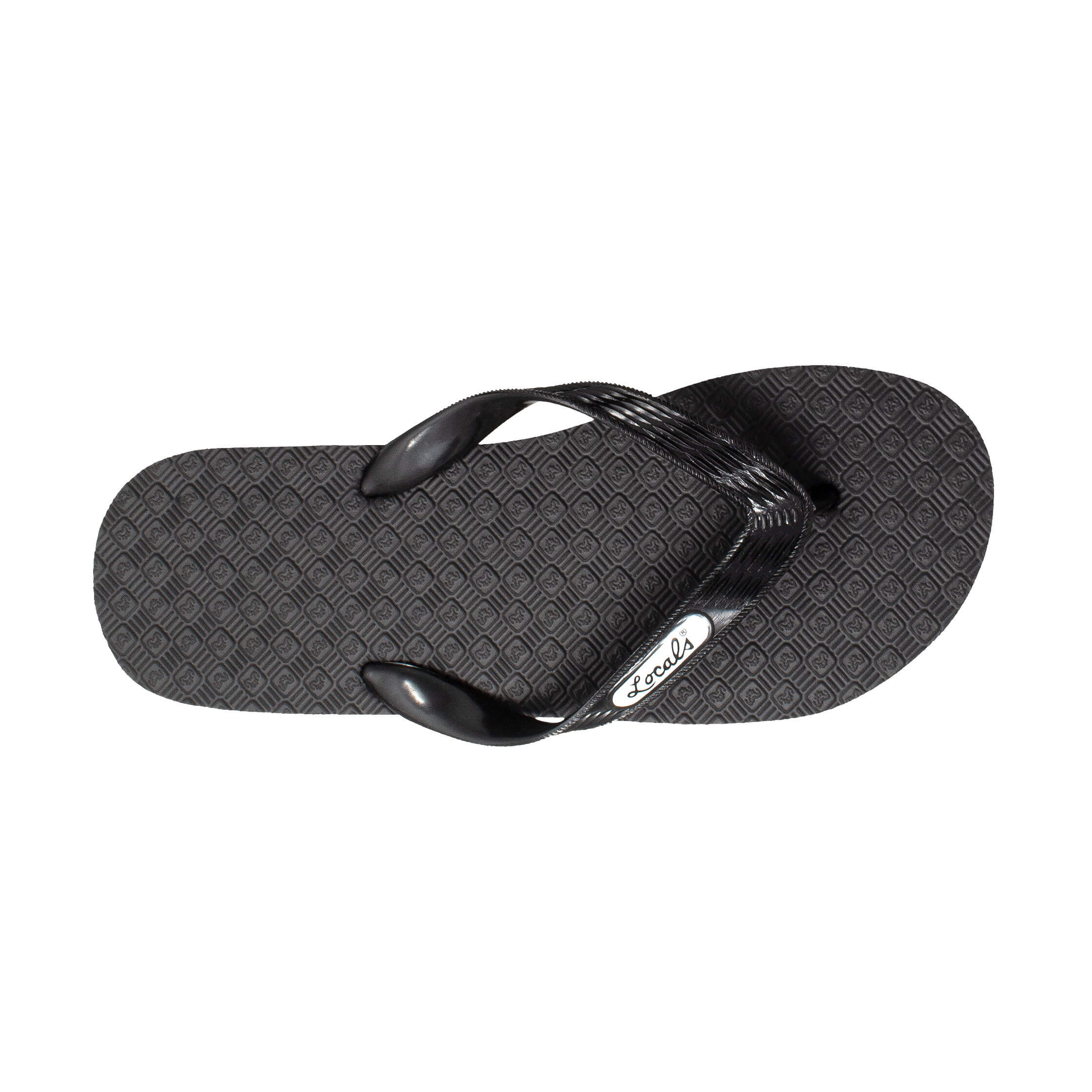 Locals Original Black Platform Slippahs with Solid Black Strap