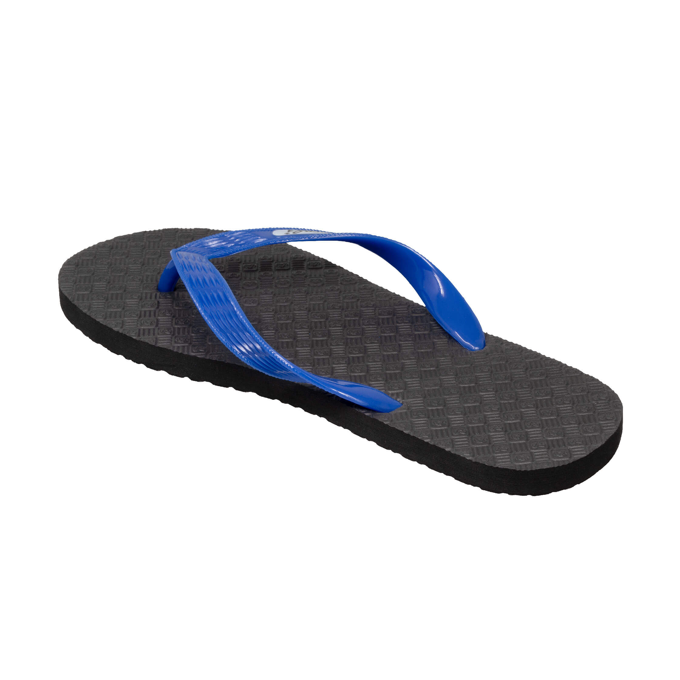 Locals Original Black Platform Slippahs with Solid Blue Strap