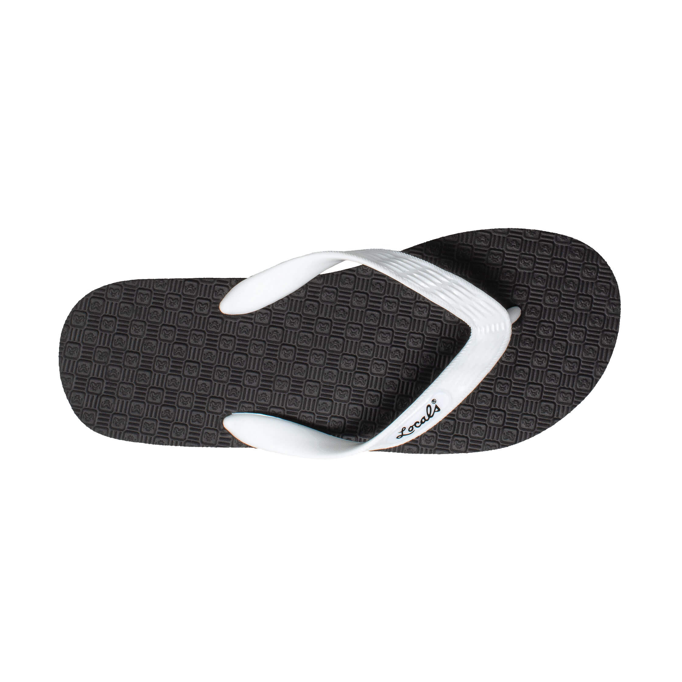 Locals Original Black Platform Slippahs with Solid White Strap