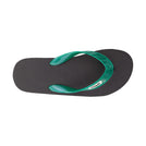 Locals Unisex Stripe Reggae Flip Flops featuring a Black/Red platform with a Yellow stripe and a Solid Green strap.