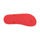 Locals Unisex Stripe Pink Flip Flops featuring a Pink/Red platform with a White stripe and a Solid Red strap.