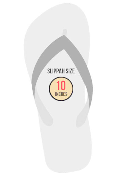 Diagram of a Locals slippah with the slippah size 10inches