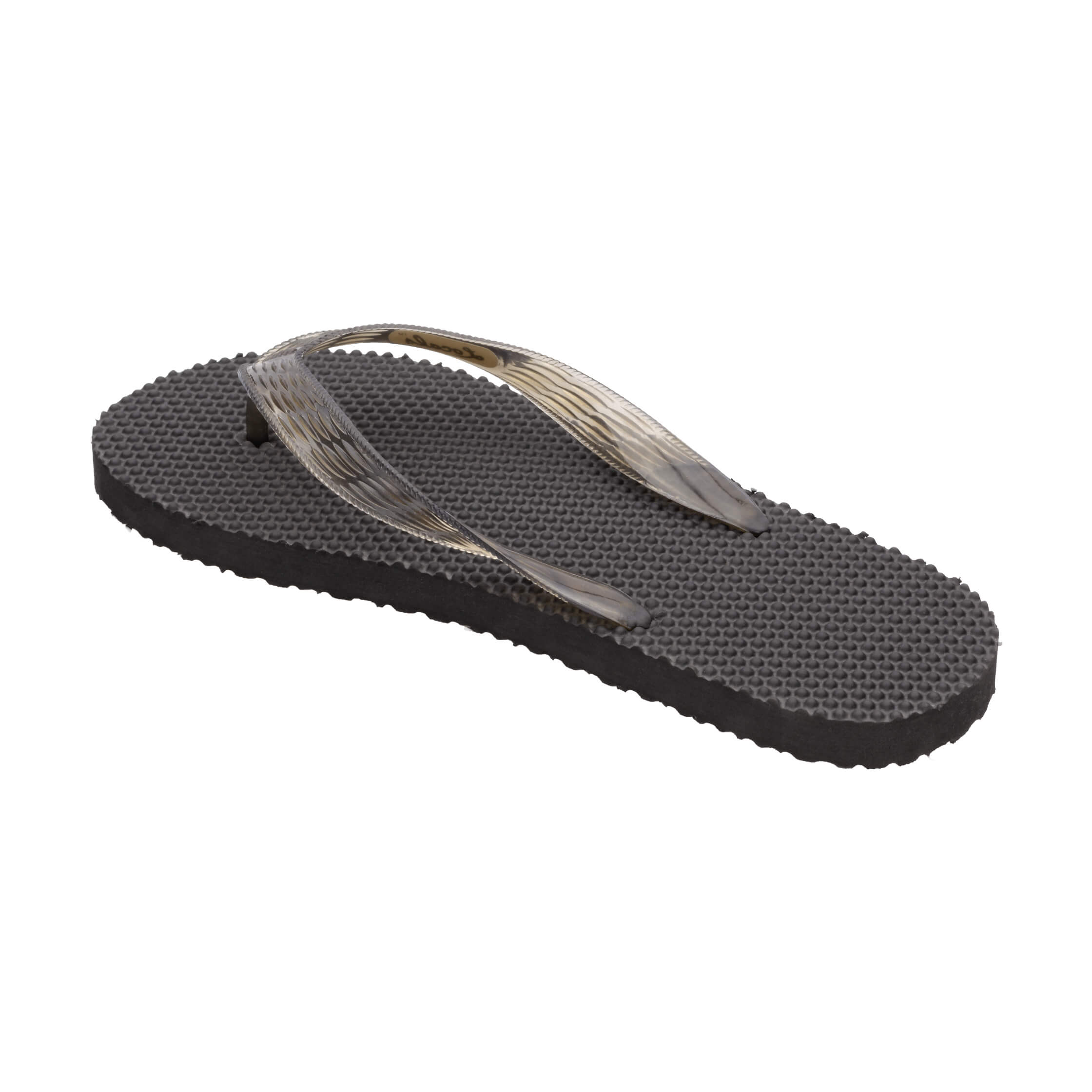 Locals Massage Black Platform Slippahs with Translucent Black Strap