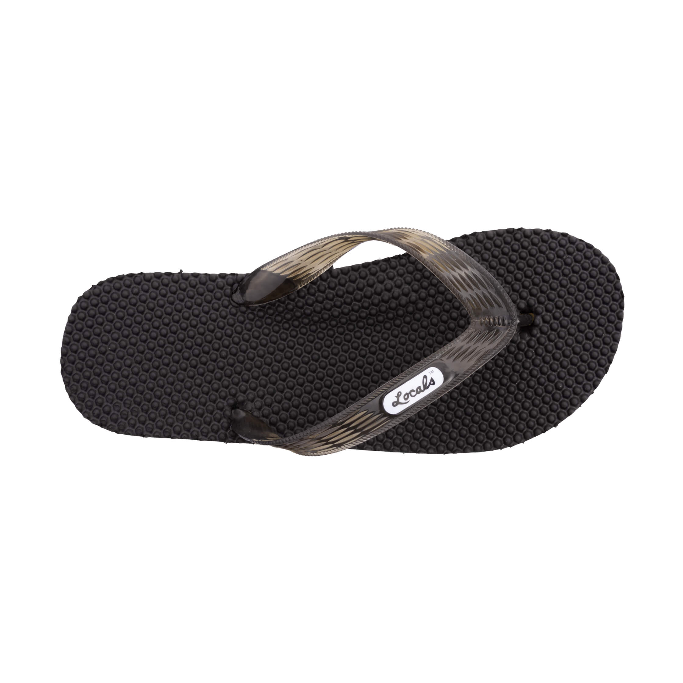 Locals Massage Black Platform Slippahs with Translucent Black Strap
