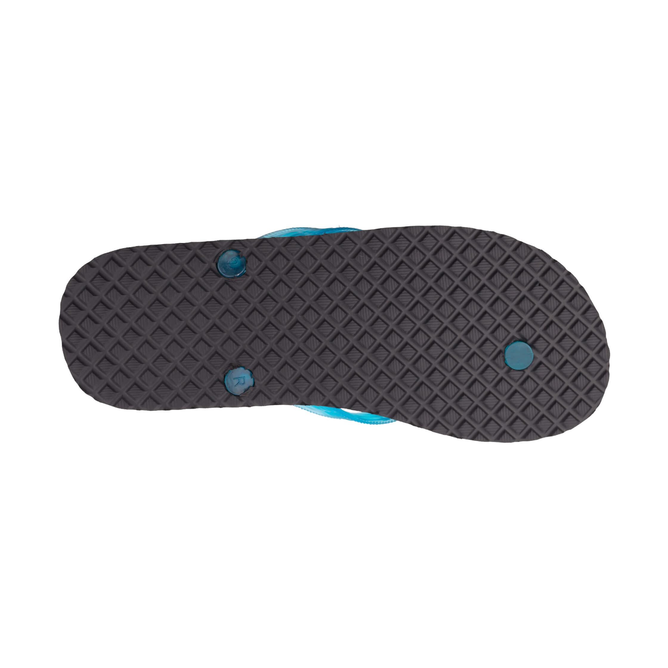 Locals Massage Black Platform Slippahs with Translucent Turquoise Strap