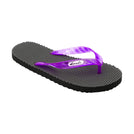 Locals Massage Black Platform Slippahs with Translucent Purple Strap