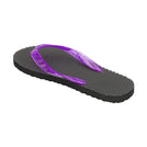 Locals Massage Black Platform Slippahs with Translucent Purple Strap