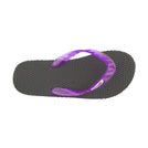 Locals Massage Black Platform Slippahs with Translucent Purple Strap