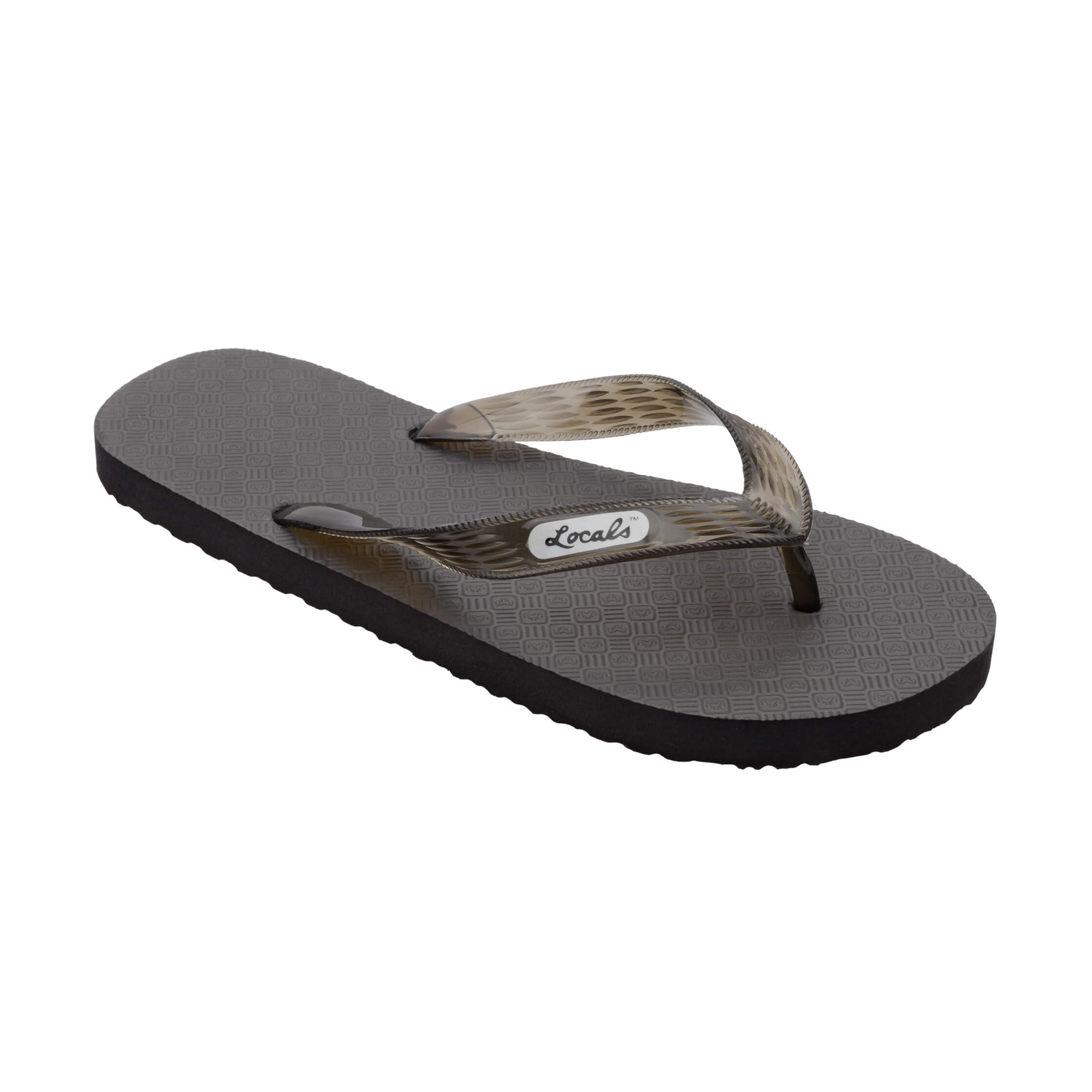 Locals Original Black Platform Slippahs with Translucent Black Strap