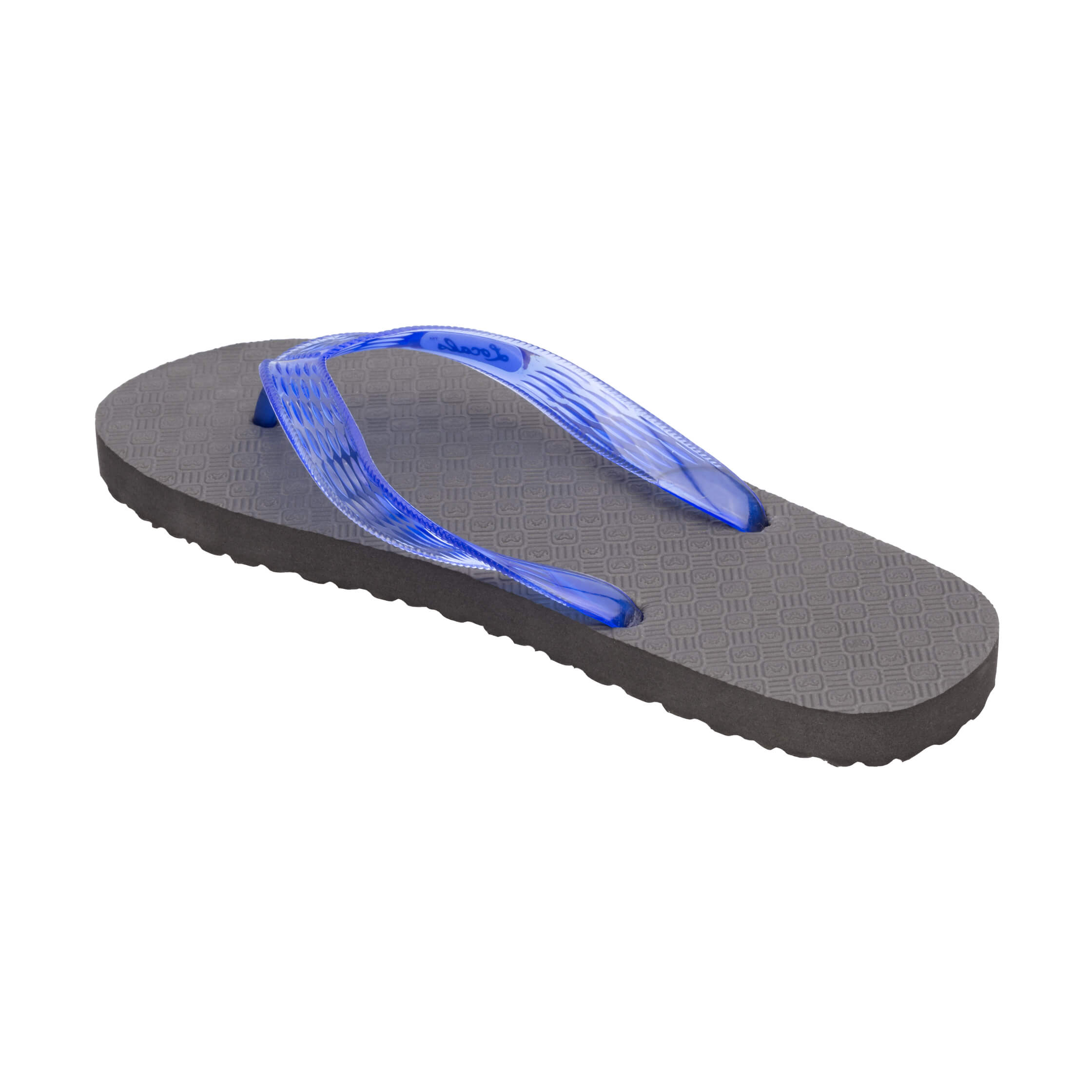 Locals Original Black Platform Slippahs with Translucent Blue Strap