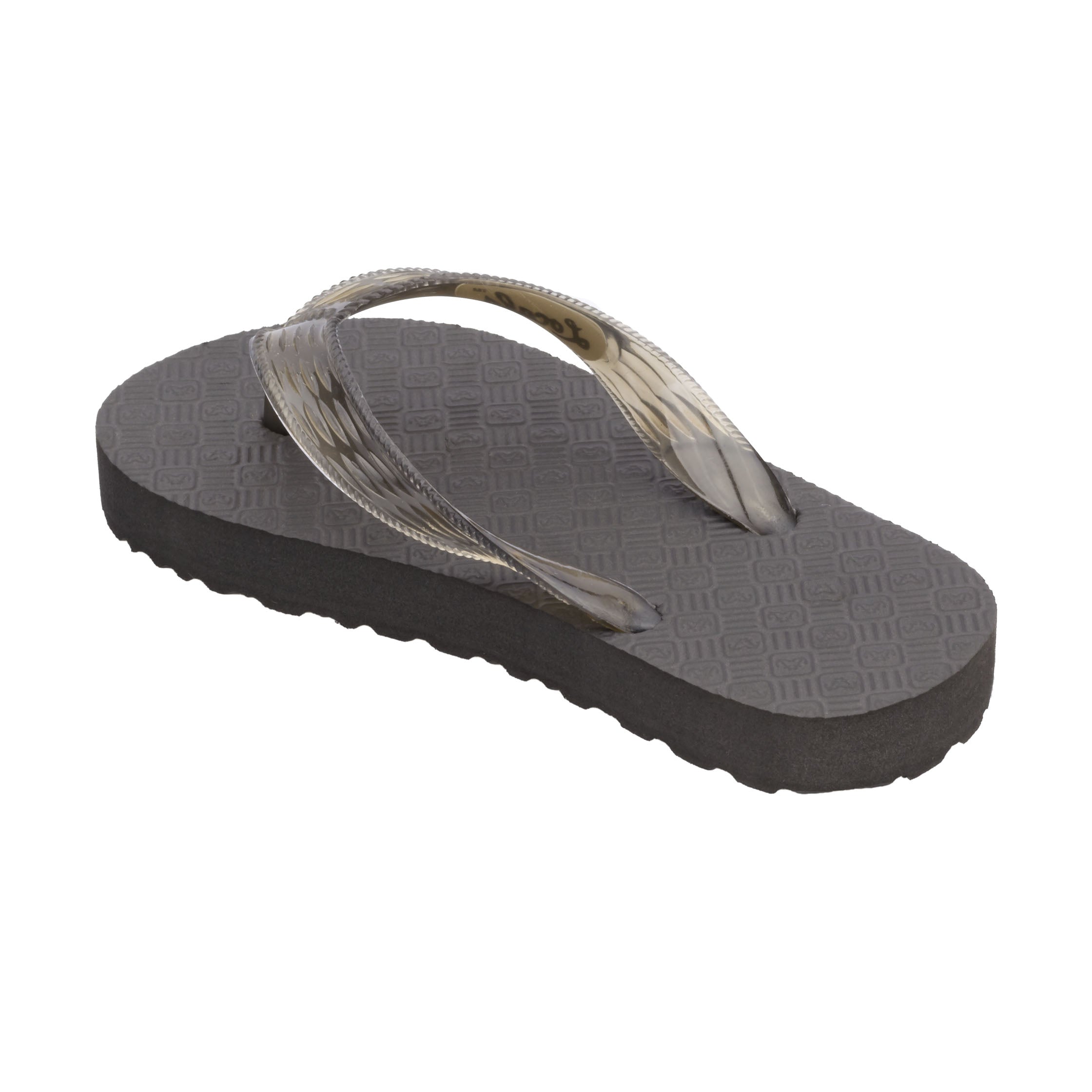 Locals Kids Original Black Platform Slippahs with Translucent Black Strap