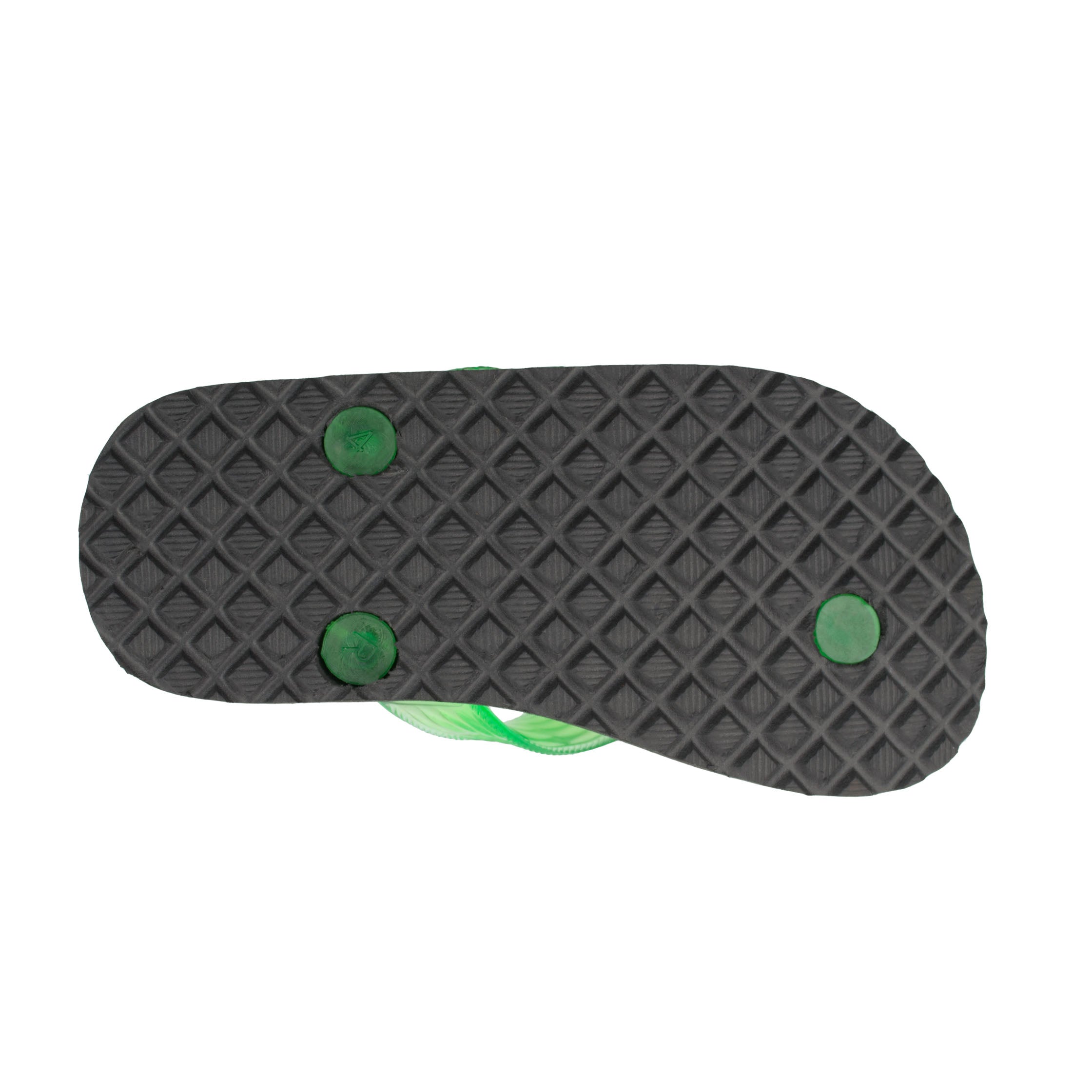 Locals Kids Original Black Platform Slippahs with Translucent Green Strap