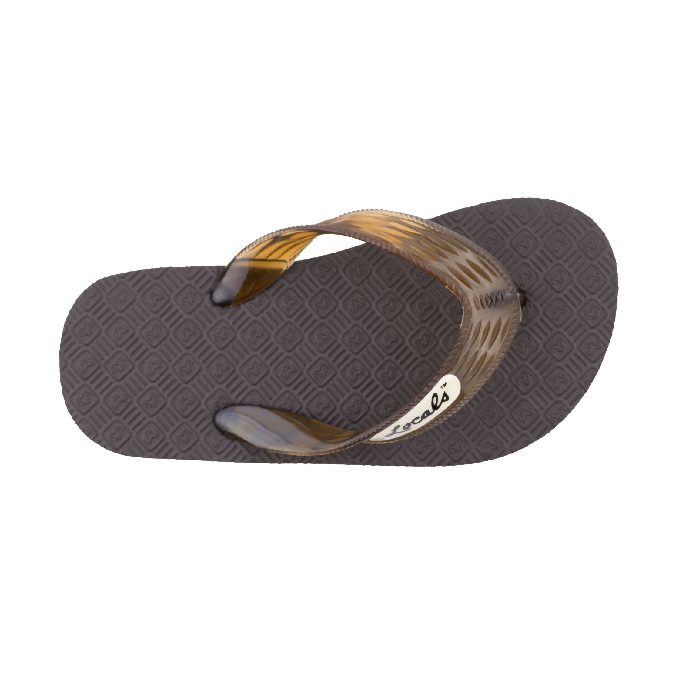 Locals Kids Original Black Platform Slippahs with Translucent Black Strap