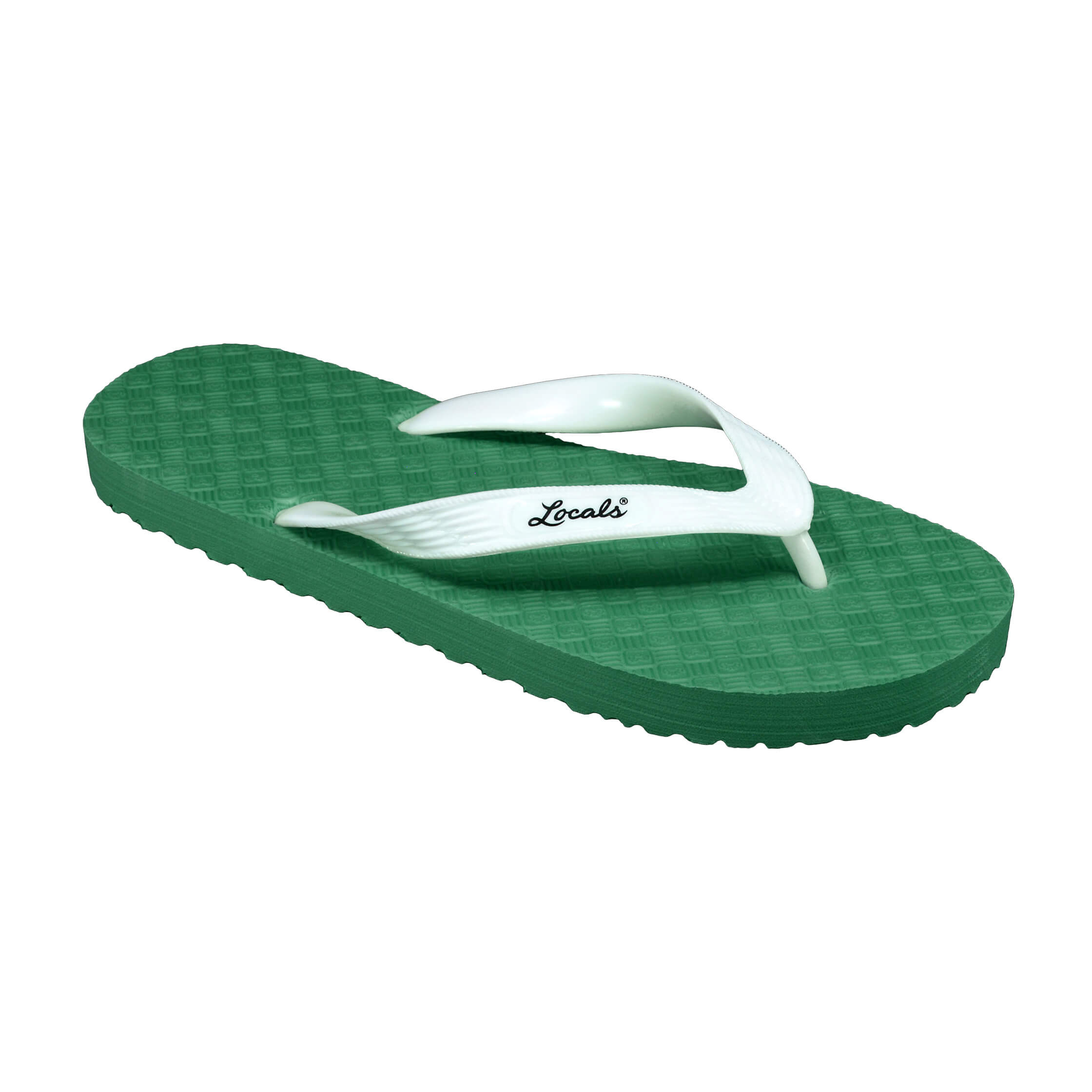 Locals Shave Ice Green Tee Slippah with Blue Platform and White Strap