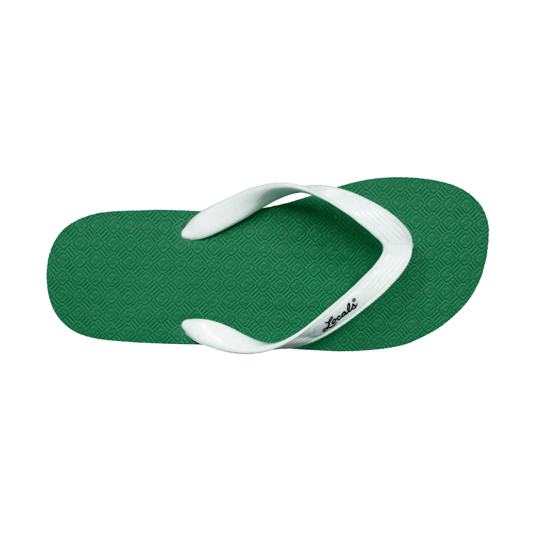 Locals Shave Ice Green Tee Slippah with Blue Platform and White Strap