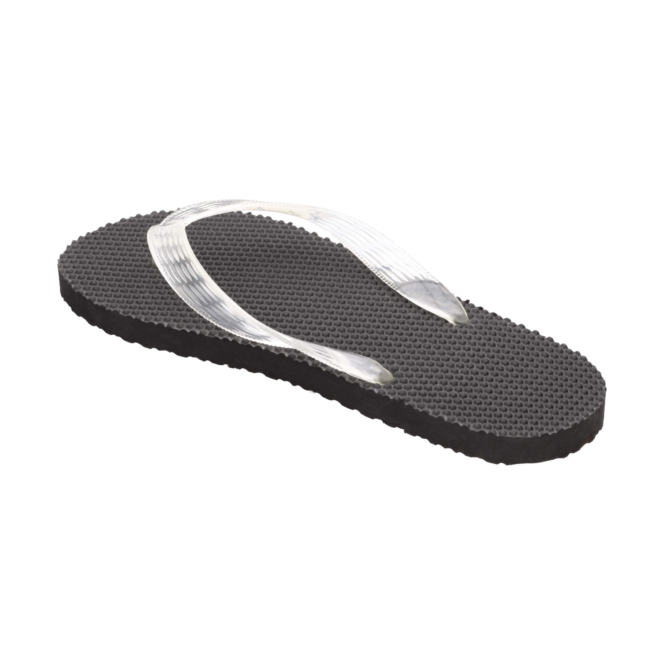 Locals Massage Black Platform Slippahs with Clear Strap