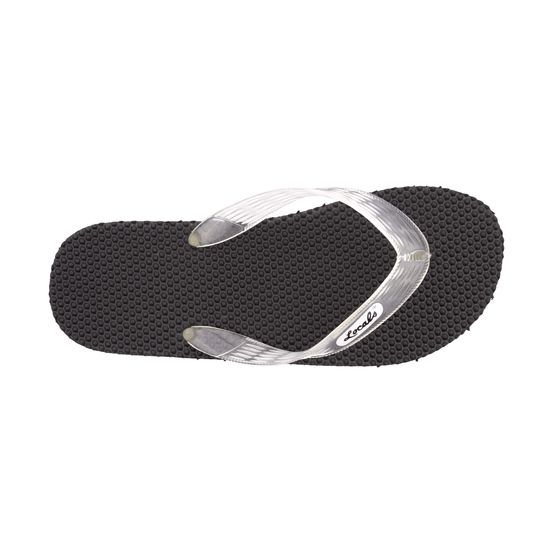 Locals Massage Black Platform Slippahs with Clear Strap