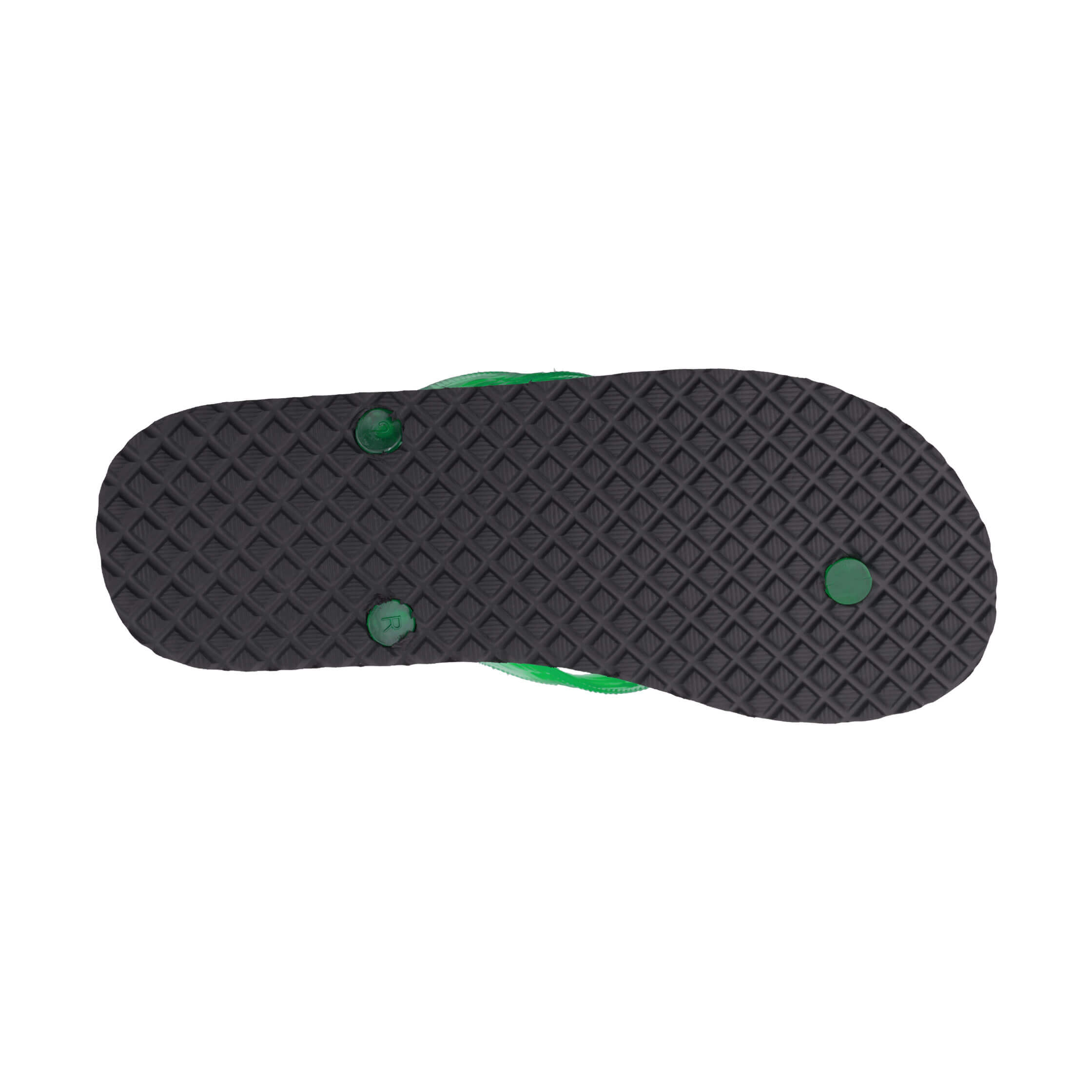 Locals Massage Black Platform Slippahs with Translucent Green Strap