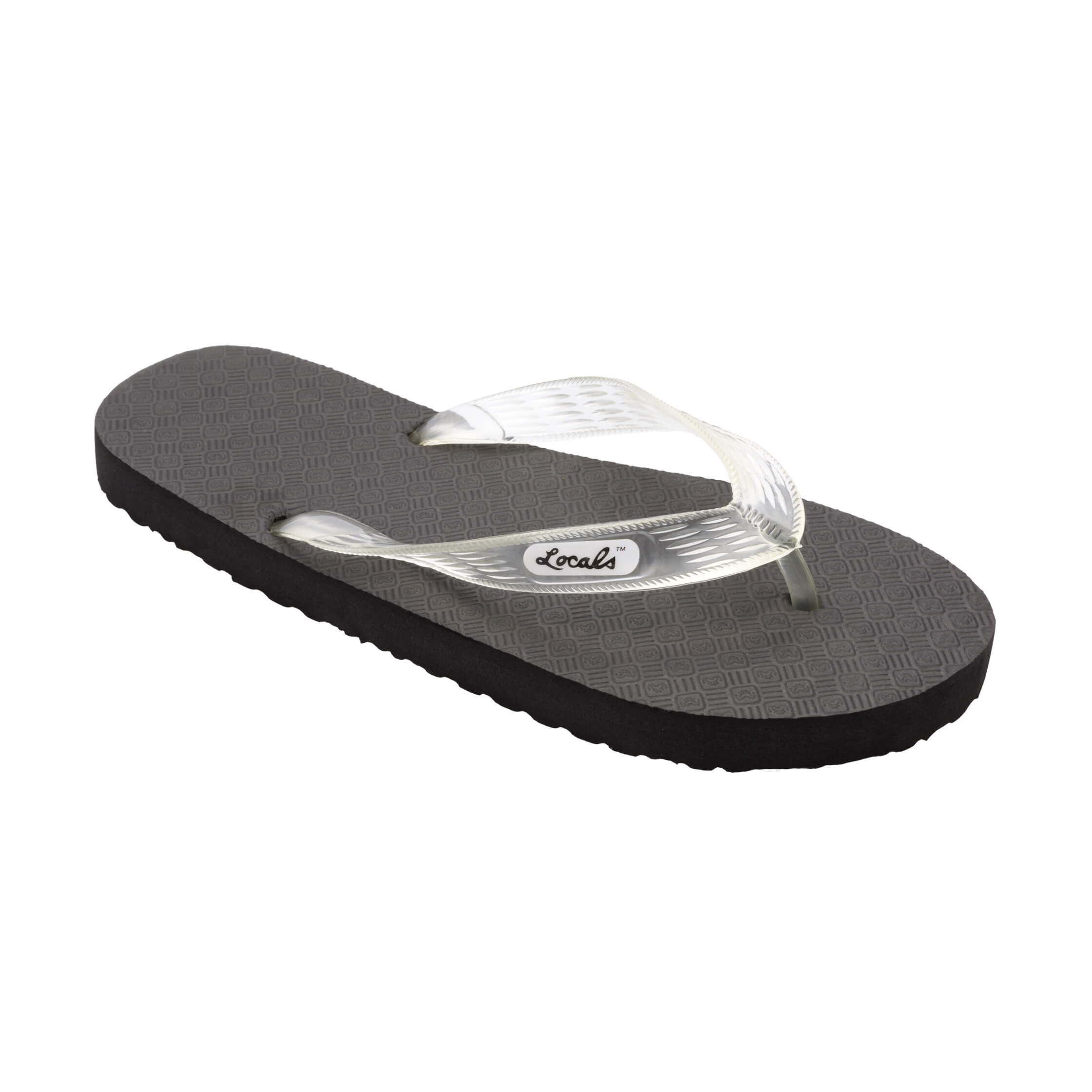 Locals Original Black Platform Slippahs with Clear Strap