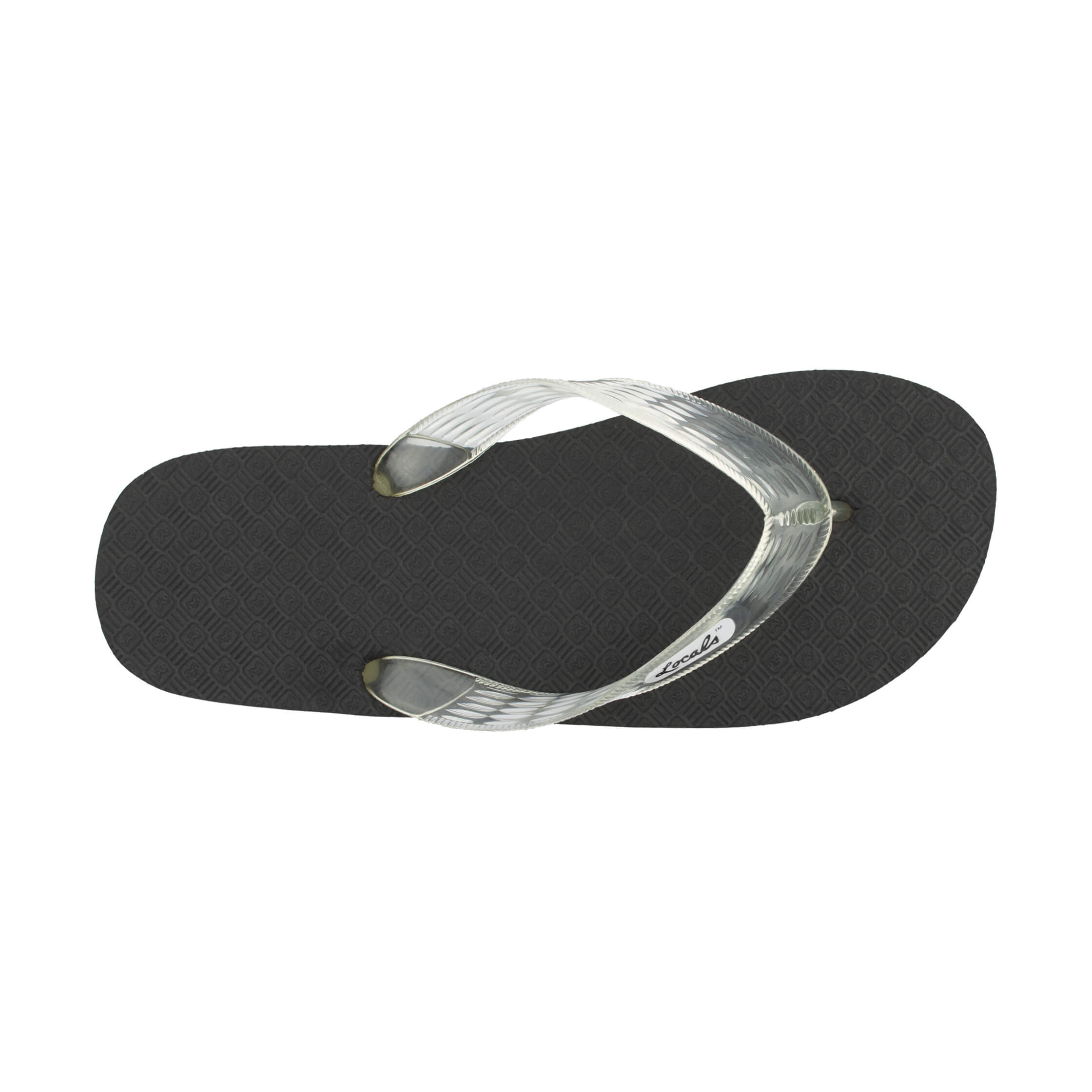Locals Original Black Platform Slippahs with Clear Strap