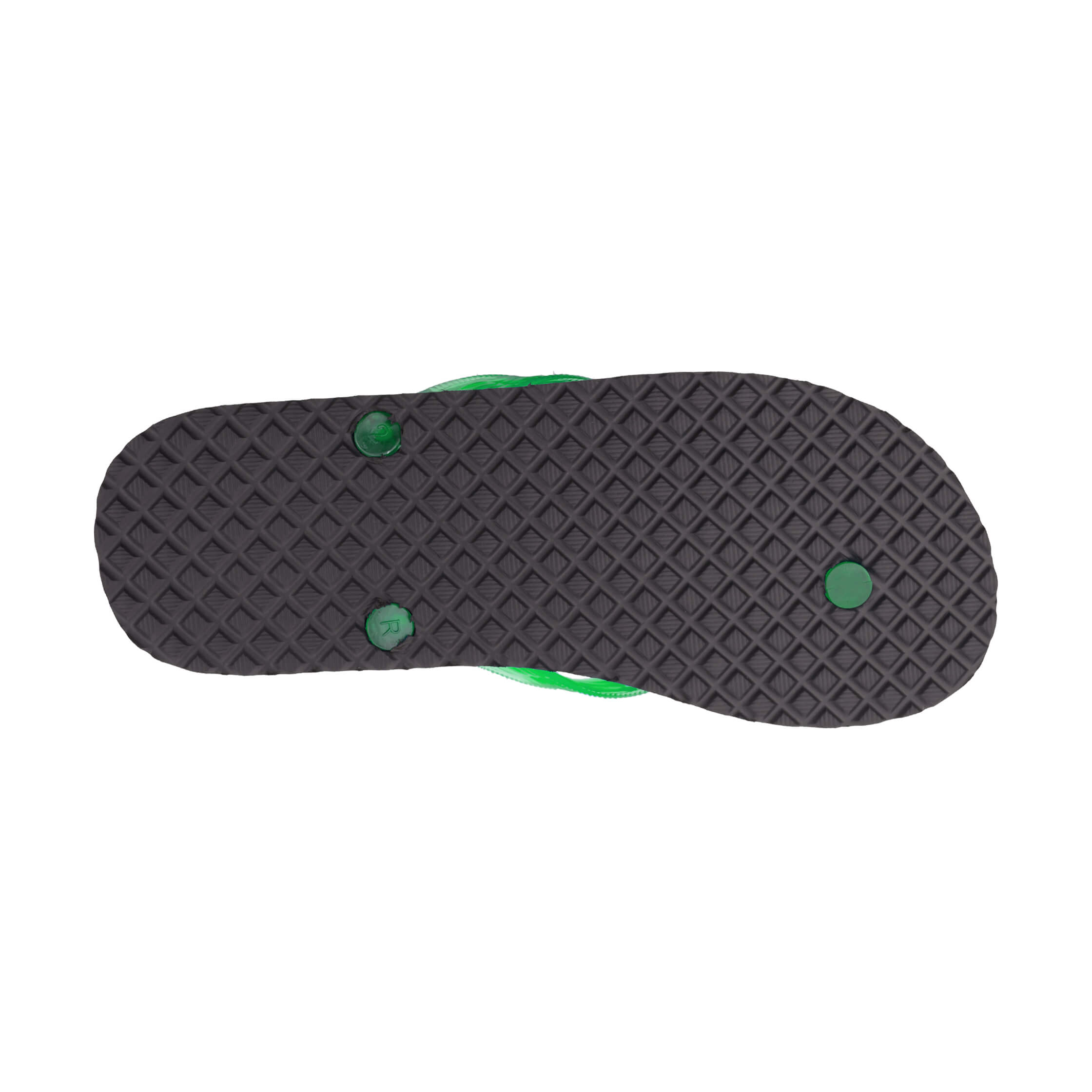 Locals Original Black Platform Slippahs with Translucent Green Strap