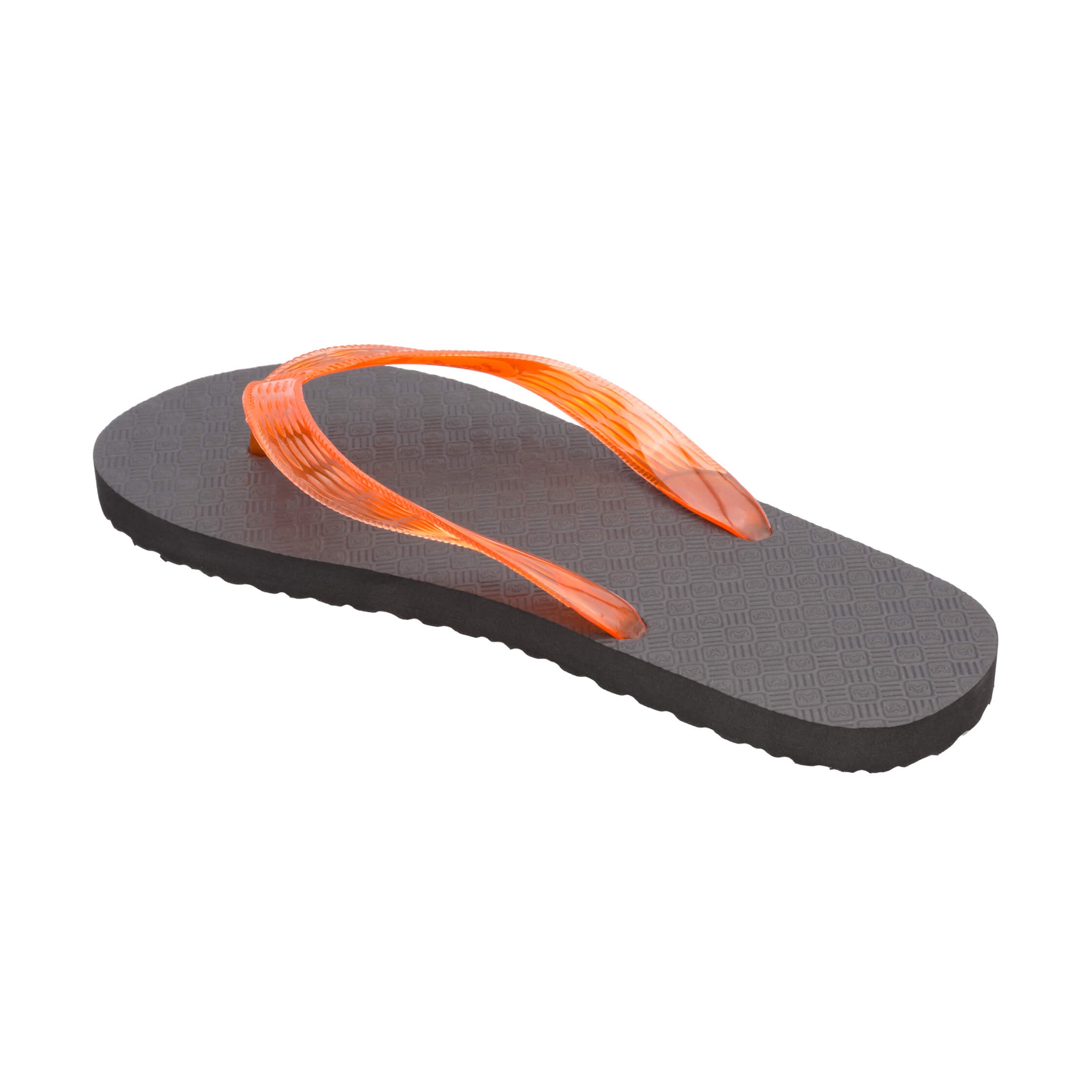 Locals Original Black Platform Slippahs with Translucent Orange Strap