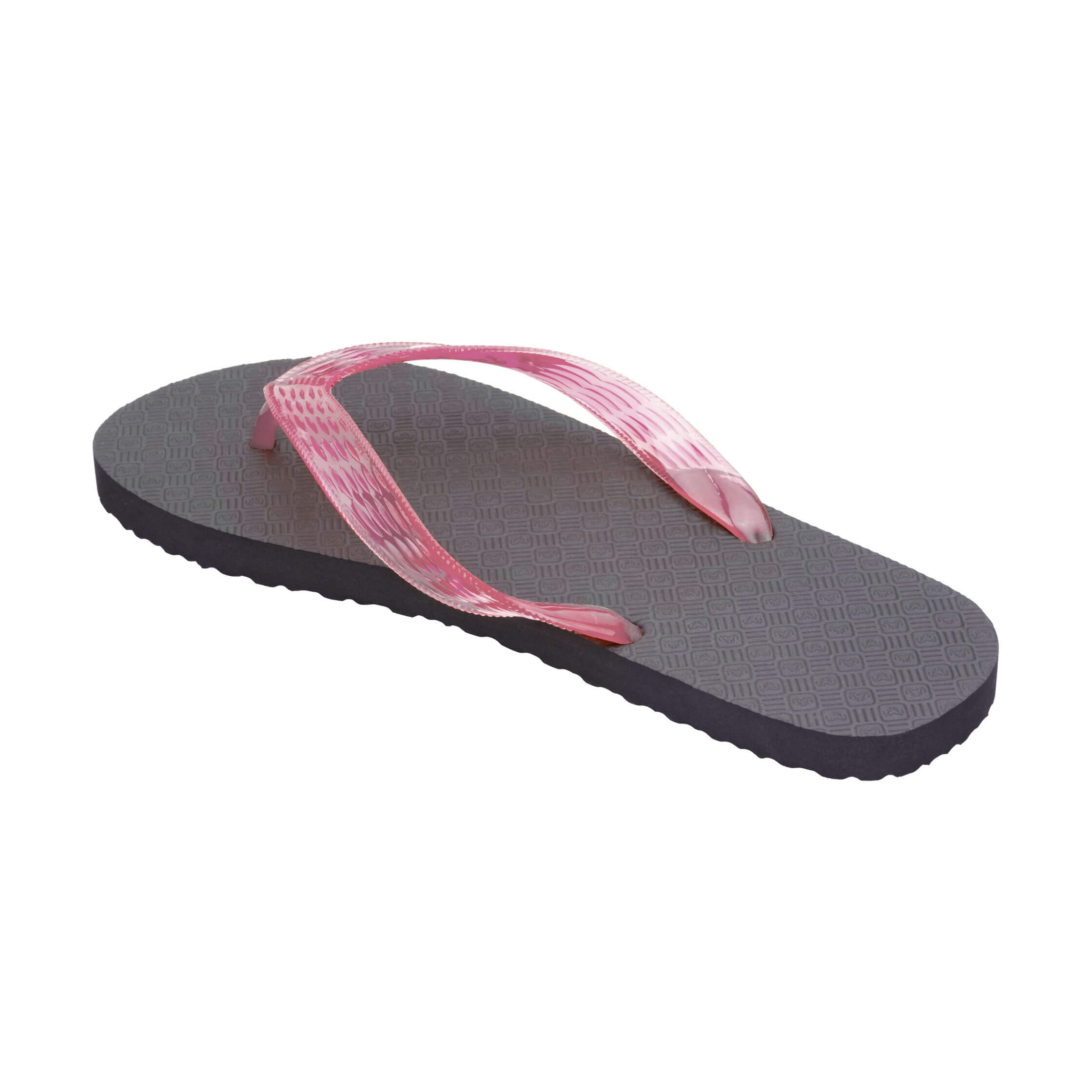 Locals Original Black Platform Slippahs with Translucent Pink Strap