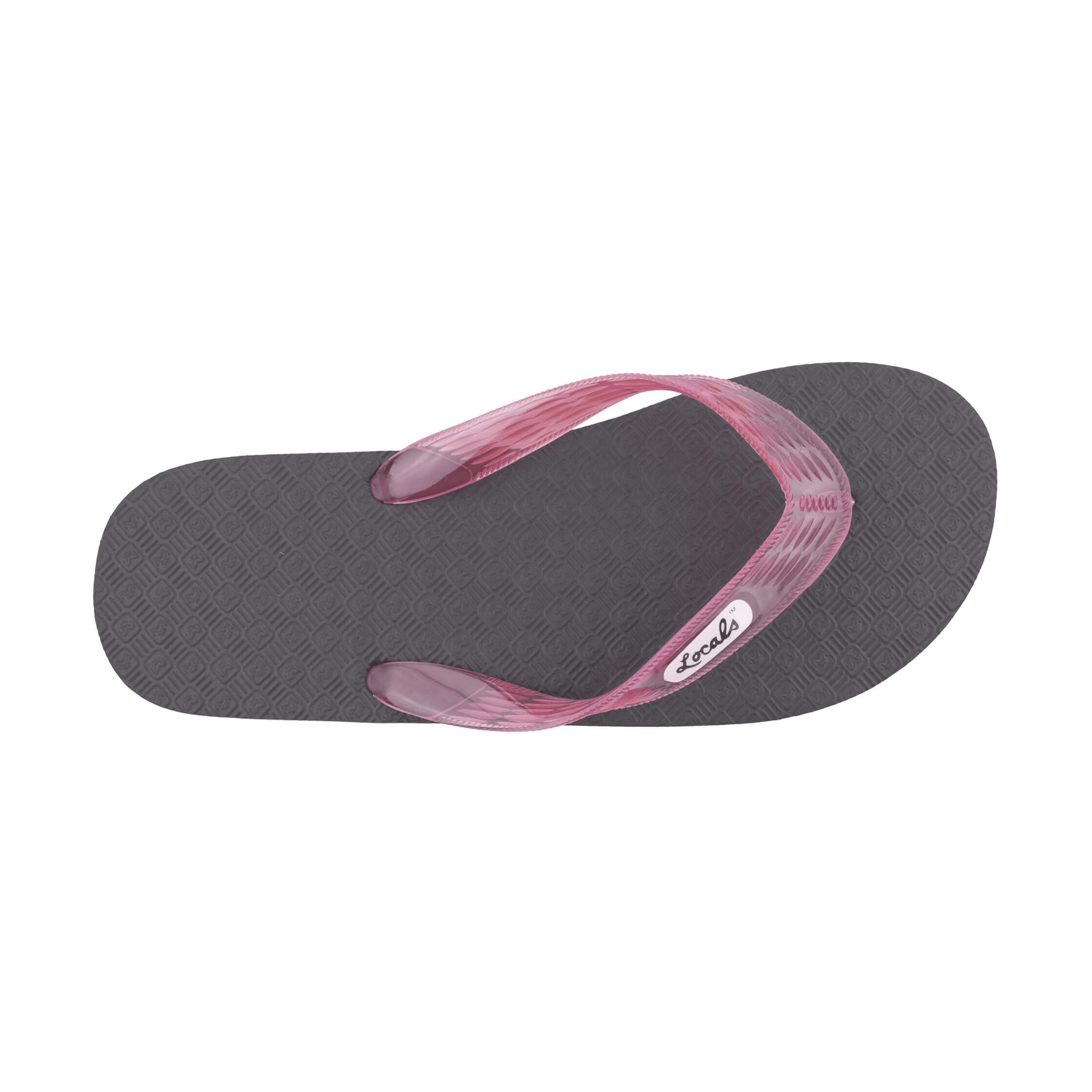 Locals Original Black Platform Slippahs with Translucent Pink Strap