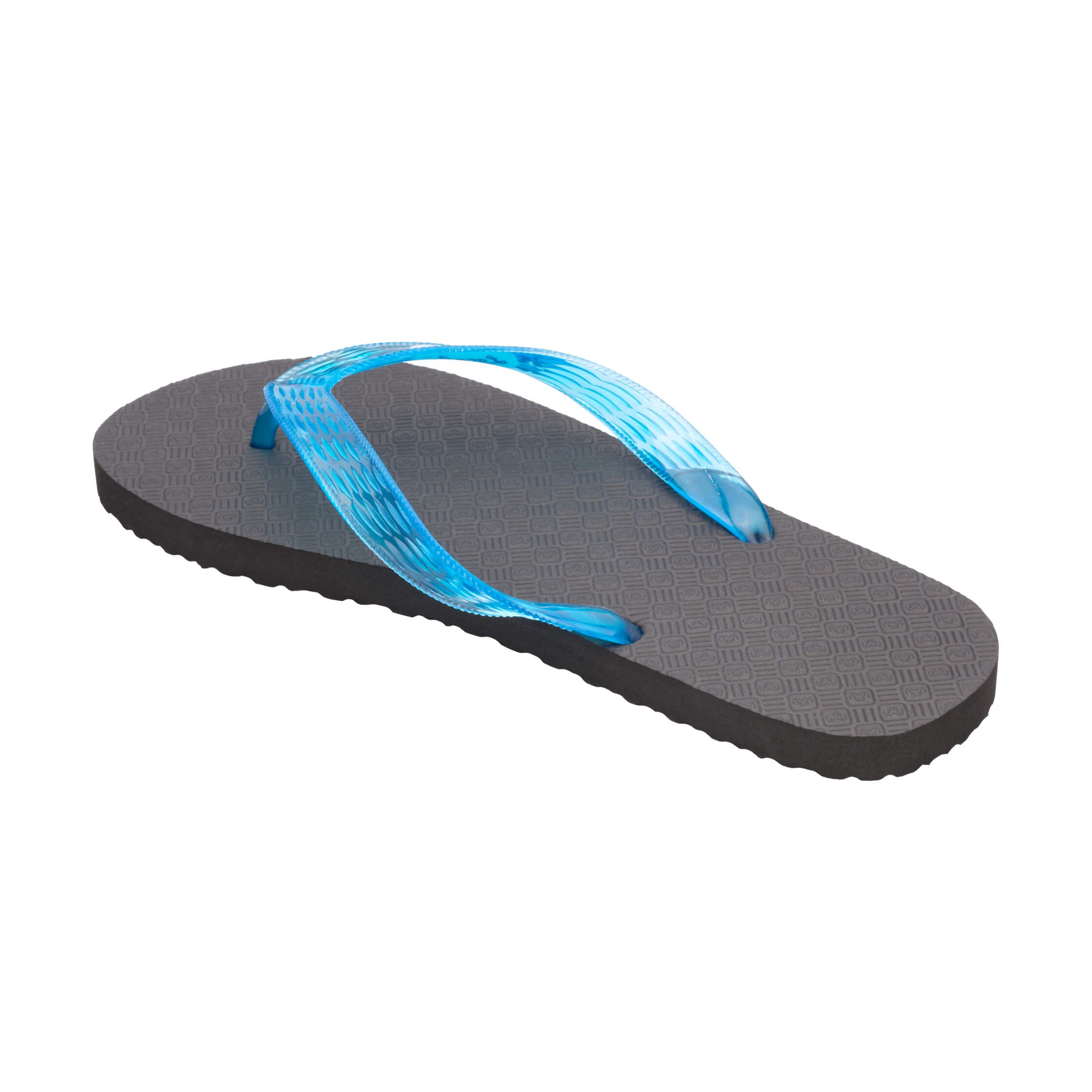 Locals Original Black Platform Slippahs with Translucent Turquoise Strap
