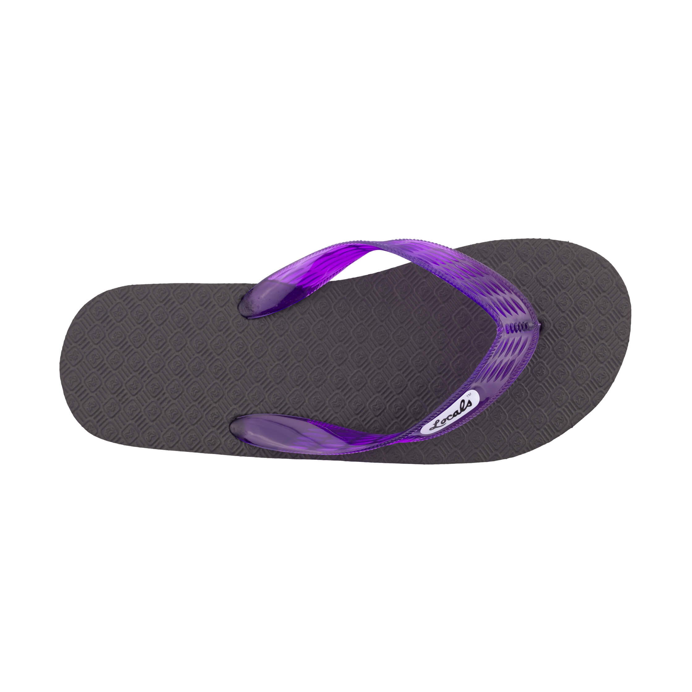 Locals Original Black Platform Slippahs with Translucent Purple Strap