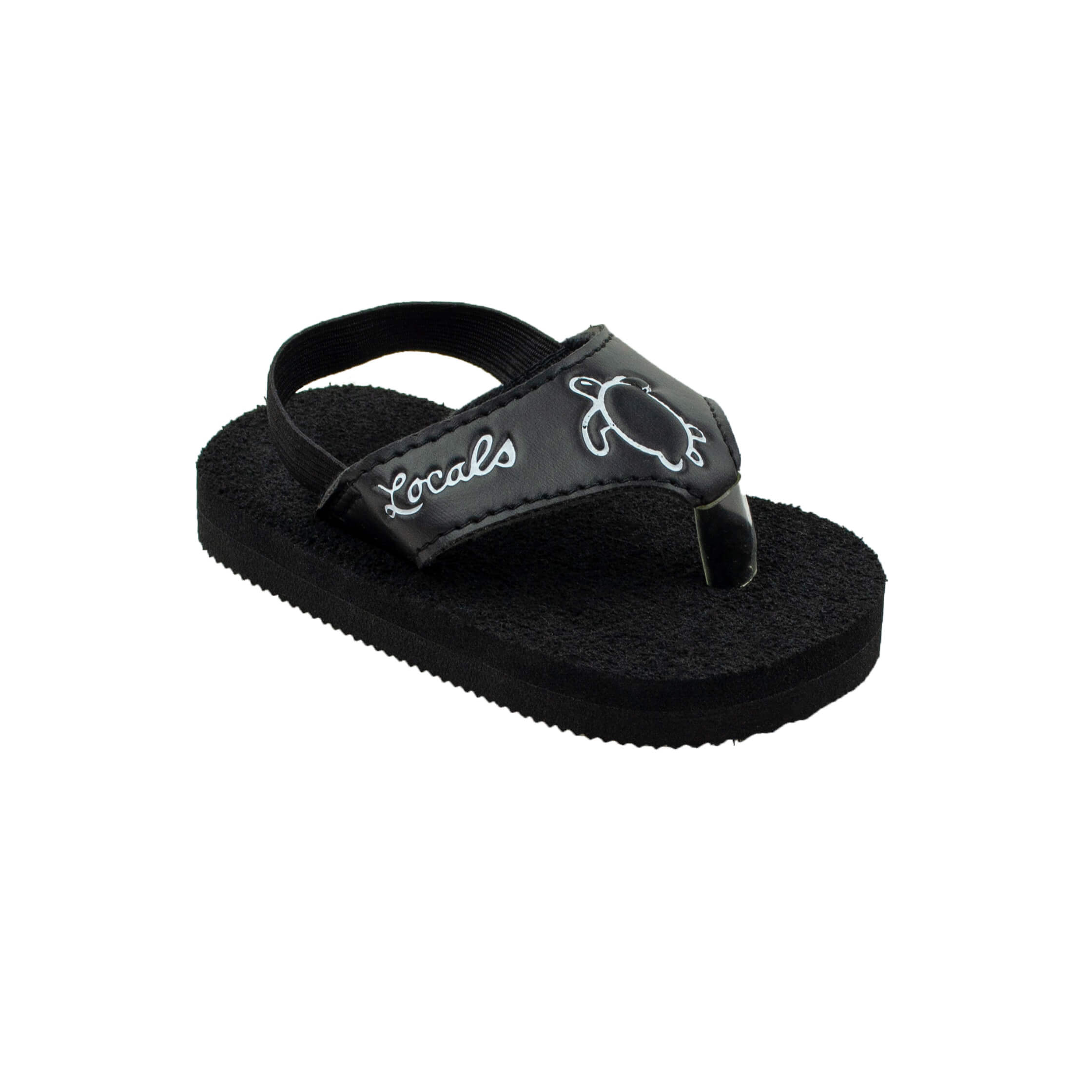 Kids Elastic Strap Black Slippah